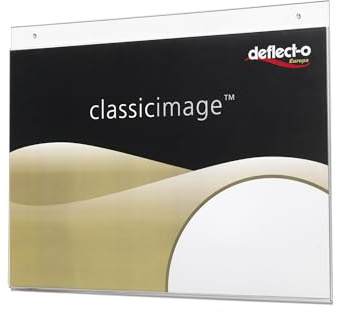 Deflecto A3 Landscape Wall Sign Holder - Pack of 12 - Document Poster Display - Advertising Letter Board - Wall Mount Message Stand