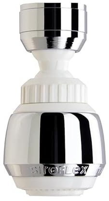 Siroflex 2505/50S Sirius Rompigetto Aeratore Doccetta Rubinetto Cucina Made in Italy Cromato Bianco | Aeratore Rubinetto Con Prolunga Snodabile | Areatore Per Rubinetti Con Risparmio Idrico E Filtro