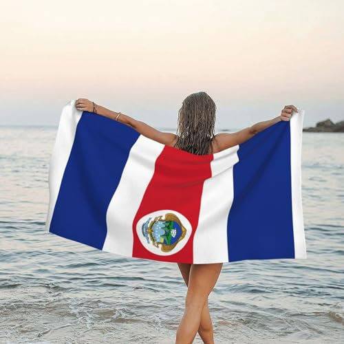 EVIUS Costa Rica Flagge, personalisierte bedruckte Reisehandtücher, Mikrofaser-Strandtuch, Camping-Handtücher, Waschlappen für Erwachsene, schnell trocknendes Badetuch, weicher, bequemer und
