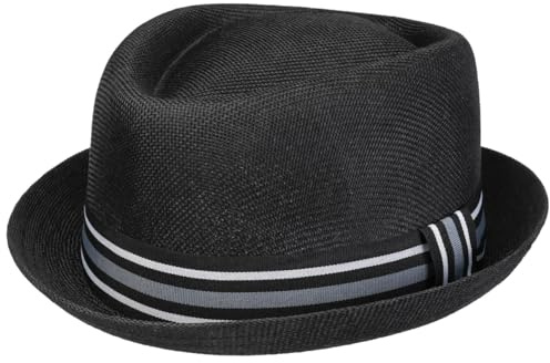Lipodo Pork Pie Stoffhut Klassischer Look Sonnenhut mit Ripsband und Schleife Herren Frühjahr Sommer