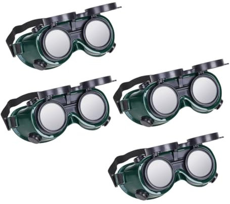 Veemoon 4stücke Schweißbrille Mit Klappmechanismus Für Schweißer Schweißerschutzbrille Aus Stabilem Material Schweißbrille Mit Schweißlinse Für Augenschutz Schweißerbrille Mit Runden Löche