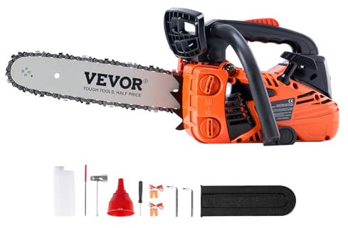 VEVOR 25.4 CC 2 tempi maniglia superiore a gas motosega a benzina 12 pollici a benzina portatile a catena senza fili per il taglio del legno dell'albero