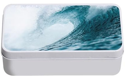Fabulous Metallbox Welle, Meer, Ozean, Wasser, Foto, Marine, Tauchen, Surfen, Bali – 11 x 18,5 x 5,5 cm – Aufbewahrungsbox, Schlüssel, Werkzeug, Lunchbox, Zucker, Kekse