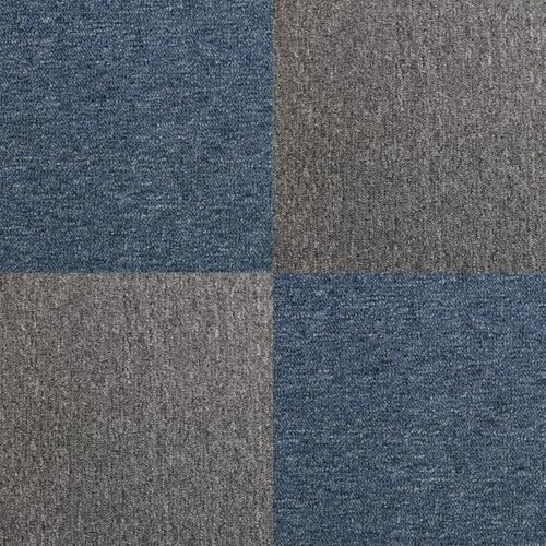 MonsterShop 40 Stück Teppichfliesen Bodenfliesen Teppich 50 x 50 cm für 10 m² in Blau & Anthrazit