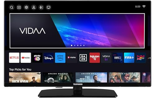 Telefunken Fernseher 32 Zoll Smart TV VIDAA XF32VP750M Full HD Fernseher, HDR TV mit integriertem Triple-Tuner, LED TV schwarz
