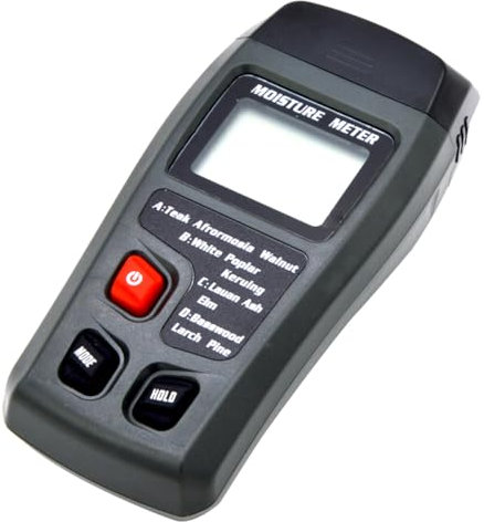 jojofuny Igrometro Digitale Pin per Legna da Ardere Misuratore di Umidità del Legname Rilevatore di Umidità Display Lcd Facile da Leggere Tipi di Legno Selezionabili
