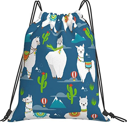 Rucksack Mit Kordelzug Lama Kordelzug Sportbeutel Erwachsene Gymnastikbeutel Verstellbar Turnsack, Für Strandurlaub, Schule, Yoga, 36x42cm