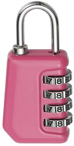 QUARKZMAN Lucchetto a Combinazione, Lucchetto a 4 Cifre Impermeabile per Esterno, Ideale per Palestre, Valigie, Casa, Sport, Serrature per Armadi, Archiviazione, Rosa, Confezione 1