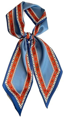 GIMIRO Écharpe pour femme 148 x 13 cm imitation soie Ceintures florales Polka Dot Stripe Design géométrique, 148cm x 13,5cm