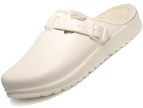 situkeke Zoccoli e Sabot Donna Invernali Pantofole Unisex Caldo Ciabatte da Casa Scarpe da Giardino All'aperto Interno,Beige,EU38