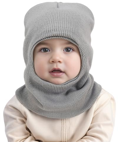 AYPOW Cagoule Bébé Fille Garçon Chaud d'Hiver, Bonnet Enfant Multifonction Thermique Coupe-Vent Chapeau Écharpe Cache-Cou Tricoté Capuche Cache Oreilles Bébé Tout Petit