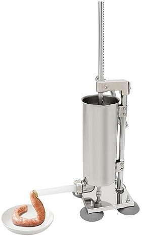 Manual Sausage Stuffer 3.5L 8LBS, Stainless Steel Manual Sausage Maker, Large Sausage Maker Sausage Meat Filler Tools with 8 Stuffing Tubes Attachment, Multiple Filling Nozzle Size