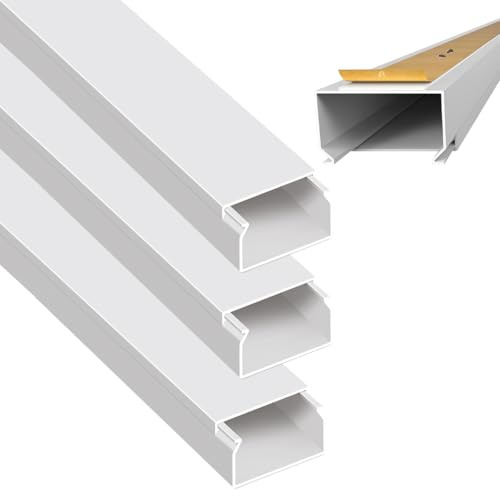 ARLI Kabelkanal 30x20 mm Weiß – 4m selbstklebend & schraubbar Installationskanal IP40 PVC mit Bodenlochung Universal Kabel Kanal