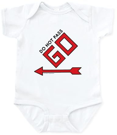 CafePress Monopoly Do Not Pass Go Baby Light Bodysuit Cute Infant Bodysuit Baby Romper Cloud White
