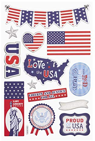 Hobbyfun Sticker USA Sheet 13 x 18 cm