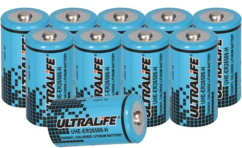 Ultralife UHE-ER26500 Lot de 10 piles Bobin Cellules rondes au lithium chlorure de thionyle 3,6 V 9,0 Ah