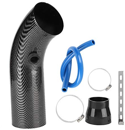 Kit de tubería de admisión de aire, entrada universal de 75 mm Entrada de fibra de carbono Aspecto de acero Accesorio de tubería de admisión de aire frío