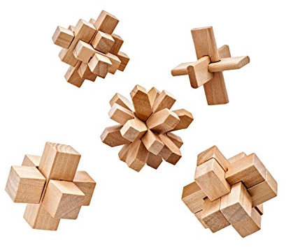 Geschenkidee 5er Set Knobelspiele aus Holz