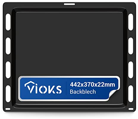 VIOKS Herd Backblech Email 442x370x22mm Ersatz für Bosch 00748225 | Blech Hoch Zubehör, für Ofen Herd
