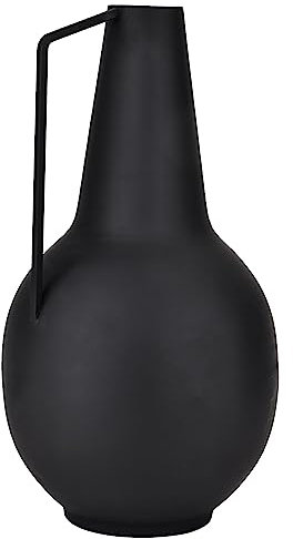 EGLO LIVING Metallvase Miouski, minimalistische Deko Vase mit Griff, Dekovase für Wohnzimmer, Blumenvase aus Metall in Schwarz, Tischdeko 39 cm