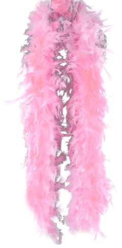 Federboa Weihnachtsboa, 200CM Flauschige Federboa Feder Schal Verkleidung Einfarbig Flauschige Girlande für Damen Kinder Karneval Fasching Stola Kostüm Hochzeitsdekoration, Heimdekoration,Rosa