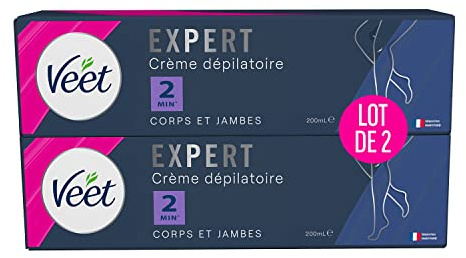 VEET Expert Enthaarungscreme für hartnäckige Haare – Körper & Beine – Wirkt in 2 Minuten – 2 x 200 ml