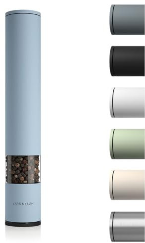 LARS NYSØM Molinillo de Sal y Pimienta Manual Grande (28,8cm) con Mecanismo de Cerámica Ajustable de Grueso a Fino I Molinillo de Especias de Diseño 1 Pieza (Sky Blue)
