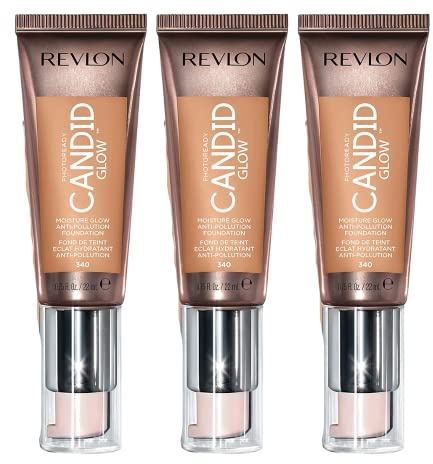 3 x Revlon Photoready Candid Moisture Glow Foundation - 340 True Beige 22ml