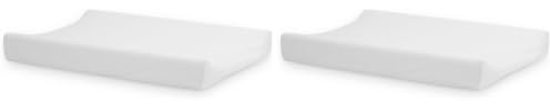 Jollein Housse de Matelas à Langer en Tissu Éponge, 50 cm Longueur x 70 cm Largeur, Blanc (Lot de 2)