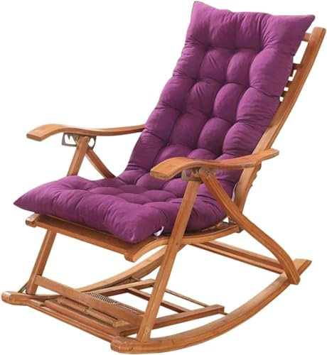ZORZA Gartenstuhlauflagen Hochlehner,Stuhlkissen Sitzkissen und Rückenkissen,Verdicktes, Hochlehner Auflage,für Schaukelstuhl Gartenmöbel Indoor Outdoor,Lila,40 * 108cm