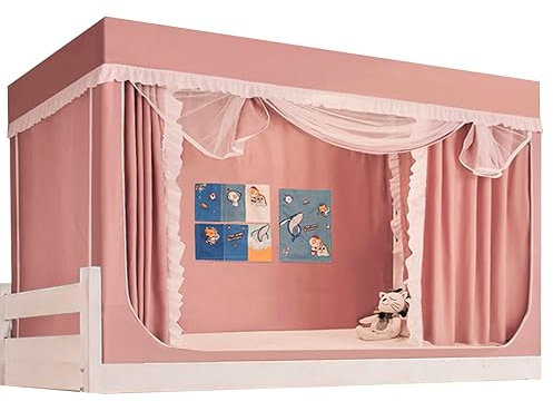 Leodun Dream Tents Betthimmel für Mädchen, Betthimmel mit Moskitonetz, einziehbarer Rahmen, Himmelbettvorhänge für Bettvorhänge, Prinzessinnen-Schlafzimmerdekoration,Rosa,Max75 L x 35 W x 43 H