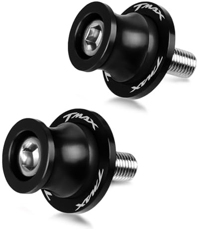 YIEBA 2 Piezas Soporte de Basculante, M6-Soportes de Trinquetes de Basculante de Motocicleta para T MAX TMAX 500 530 T-MAX 530 DX SX 2004-2019 Carretes de Brazo Oscilante Slider para Moto (Negro)