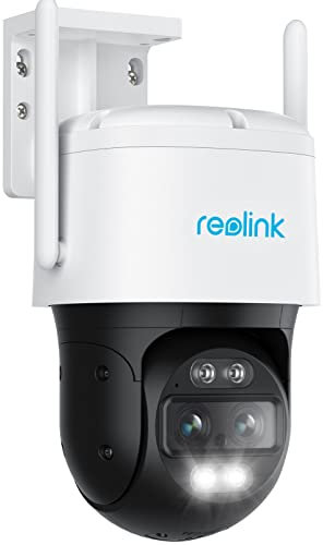 Reolink TrackMix Dual Lens PTZ Kamera mit Bewegungserkennung, Dualband-WLAN, Projektor, Farbnachtsicht, Zwei-Wege-Audio und Micro-SD-Slot [RL-TRACKMIX-Battery]