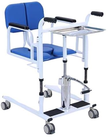 Hydraulischer Patientenlifter Rollstuhl,Tragbarer Patientenlifter,Transfer-Rollstuhl-Hebebühne,mit 180° geteiltem Sitz,Hydraulischer Patientenlift für Zuhause B