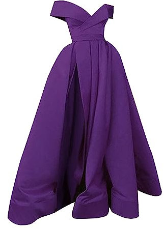 QWUVEDS Abito da ballo da donna, lungo, elegante, lungo, in raso, con spaghetti, per feste, da sera, da sera, da sposa, da sera, da sera, da sera, da sera, da donna, elegante, 24-0209b-lilla, XXL