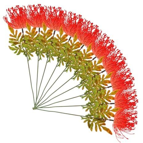 RORPOIR Spider Lily Artificial Flower Stems 13.38In Faux Lycoris Bouquet Decors for Wedding Party Home Photography Props Set of 10