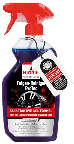 NIGRIN Felgen-Reiniger EvoTec, hocheffektive Reinigung aller Arten von Felgen, integrierter Wirk-Indikator, selbstaktiv, säurefrei, 750 ml