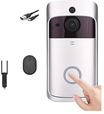 nmbhus Videocitofono IP Intelligente WIFI Videocitofono Campanello For Porte WIFI Telecamera For Campanello Allarme IR Telecamere Di Sicurezza Wireless(Size:Option 14)