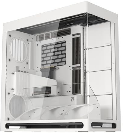 HAVN HS 420 VGPU Dual-Chamber ATX Mid Tower PC Case White | PCIe 5.0 Vertical GPU Kit, 11x 140mm Fan Slots & 2x 420mm Radiator Support, SimpliCable Cable Management, Tempered Glass, PWM Fan Hub