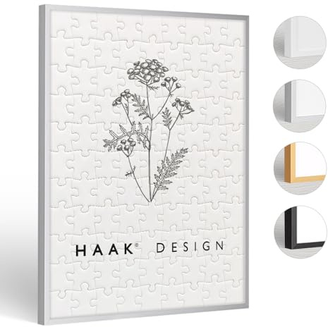 Haak Puzzlerahmen Alena Aluminium Natur 50 X 70 cm (ca. 1000 Teile) ANTIREFLEX/Entspiegelt Aluminium Bilderrahmen Rahmen für Puzzle