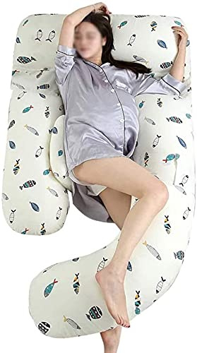 NSTVVEE Cuscino per Gravidanza a Corpo Intero/Cuscino per maternità per dolori alla Schiena, Supporto per la Pancia - Design a Forma di U, sostituibile e Lavabile