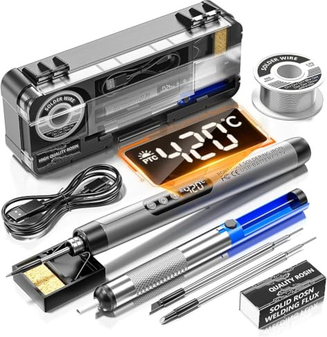 Rfeeuubft Cordless USB Digital Soldering Iron Adjustable Temperature Type-C Interface Intelligent Solder Welding Iron Tool