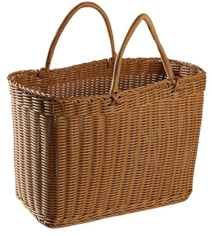 Asyduey Panier à Provisions en Rotin Panier à Provisions Simple Panier à Légumes Écologique Panier à Fruits Pique-Nique en Plein Air,A