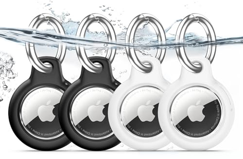 TNSNK Waterproof for Apple Airtag Holder Case with Lock, for Airtag Pendant Key Ring Case with Keychain for Luggage/Bicycles/Pets