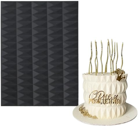 mostsom Stampo in silicone per torte, motivo a cubi, per pasticceria, caramelle, cioccolato, crema al burro, riutilizzabile, antiaderente, flessibile, strumento decorativo per torte (A_ motivo a cubi)