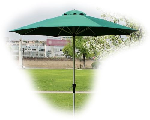 SMELEDFCFK Parasol De Jardin Extérieur en Aluminium Parasol De Marché 270 Cm Parasol Droit Imperméable Grand avec Manivelle pour Jardin Terrasse Balcon Plage(Dark Green)
