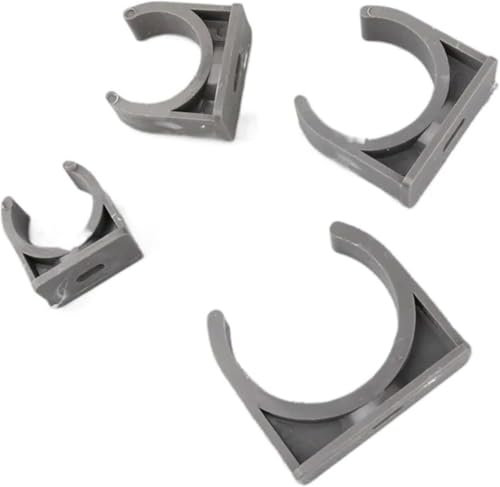Abrazadera de tubo de PVC, abrazadera de tubo tipo U, abrazadera de clip for tubería de agua, 10 piezas de PVC de 20 a 75 mm, abrazaderas de tubo de PVC, soporte de tubo gris, conector de tubo de PVC,