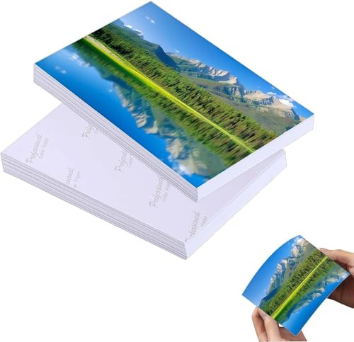 100 Sheets Glossy Photo Papers, 4x6 inch Premium High Gloss Photo Paper, 180 GMS Picture Printer Photographic Paper for Canon, Hp, Epson, Inkjet Printers (White; 4 * 6 inch; 100 Sheets)