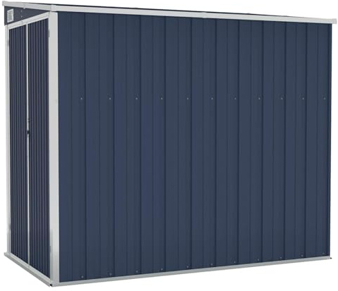 Homgoday Trädgårdshus antracit, galvaniserat stål, 118 x 194 x 160/178 cm, dubbeldörr, plasthandtag med lås modell 316223