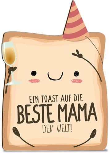 Geschenke für Mama Karte Toast Mama Holzkarte - Geburtstagskarte mit Umschlag - besondere Grußkarte für Toast, liebevolle Aufmerksamkeit in der Familie, besondere Karte Angehörige, Grußkarte fürs